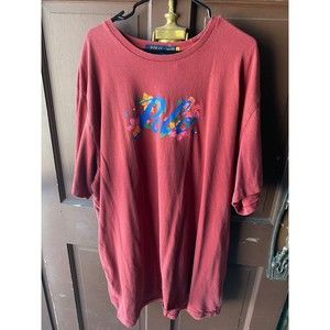 Men’s 3XLT Red Floral Hawaiian Polo Ralph Lauren T-shirt